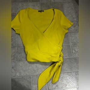Fashion Nova Vibrant Yellow Ribbed Crop Top